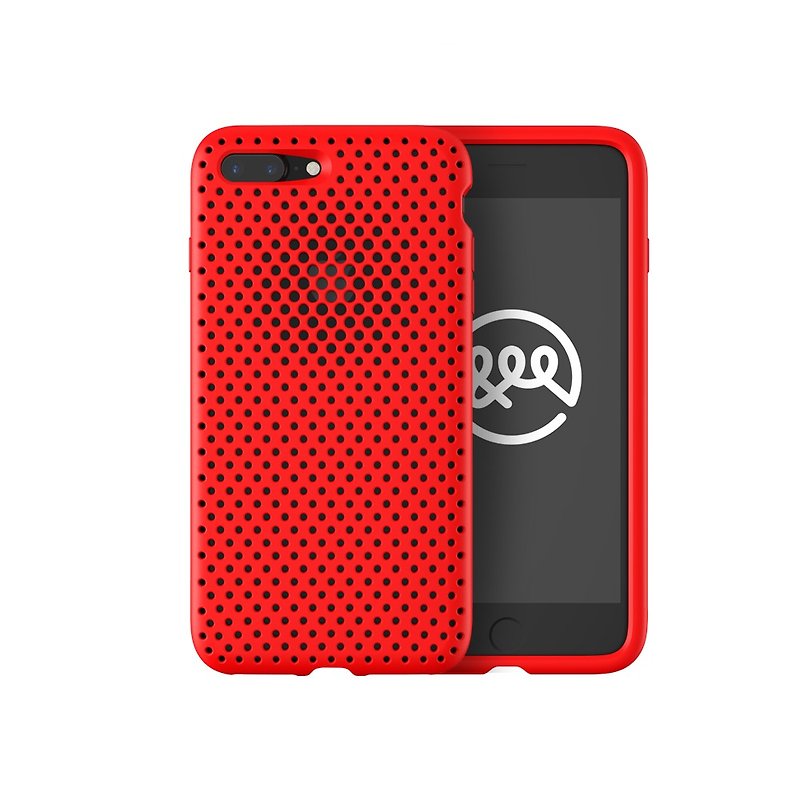 AndMesh iPhone 7 / 8 Plus 日本QQ網點軟質防撞保護套 - 紅 - 手機殼/手機套 - 其他材質 紅色