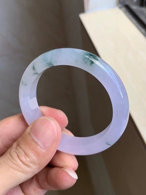 Good Morning Studio 冰種翡翠天然翡翠玉鐲 A玉手鐲 玉鈪 • 冰種紫羅蘭飄花翡翠福鐲