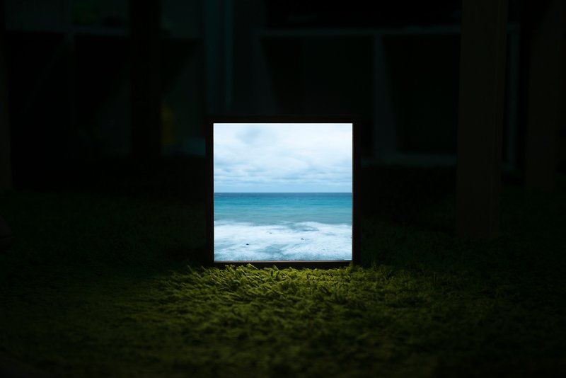 Lighto光印樣  Mini燈箱  綿花海岸(aPo) - 相框/畫框 - 木頭 藍色