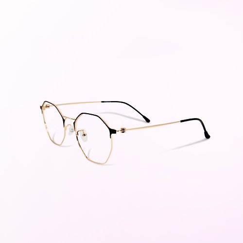 ALEGANT 時尚墨鏡│濾藍光眼鏡 塞尚的幾何色階│鈦金屬多角眉光學框UV400濾藍光眼鏡