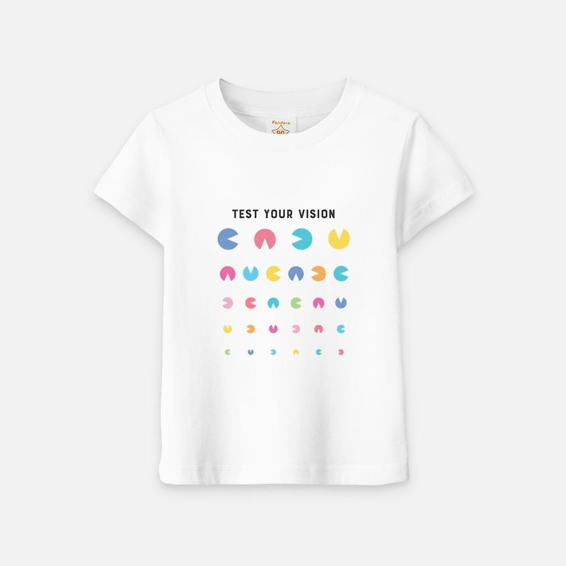 Test your vision - Kids Short Sleeve T-shirt - เสื้อฮู้ด - ผ้าฝ้าย/ผ้าลินิน ขาว