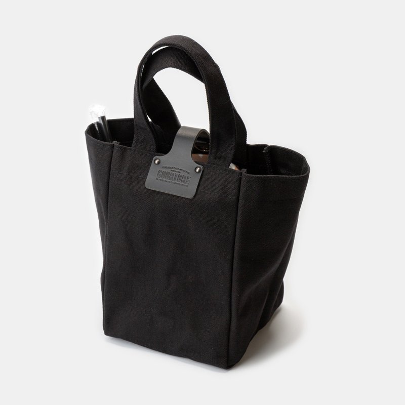 GOURTURE - Canvas drink bag/shopping bag/universal tote bag [Zo Mo Black] - Beverage Holders & Bags - Cotton & Hemp Black