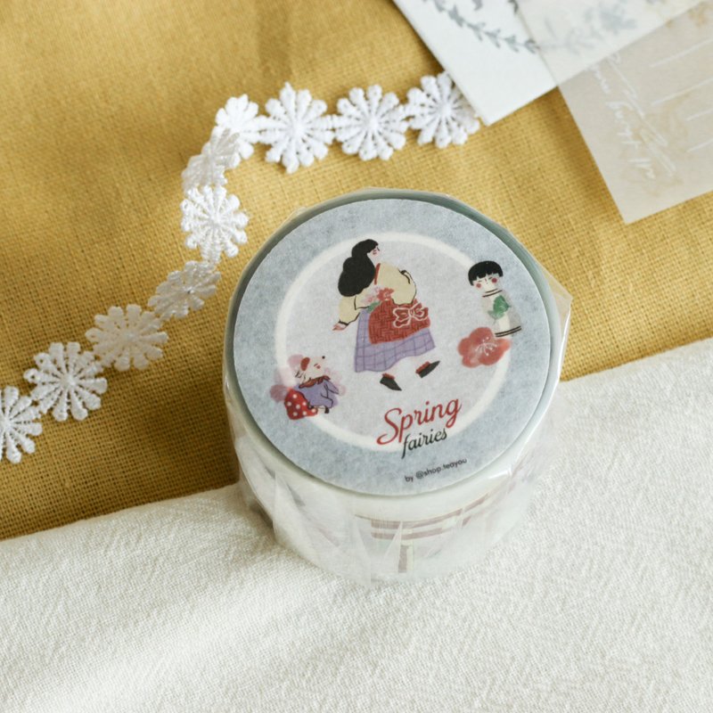 Spring Fairies | PET tape stickers with Kiss-cut | teayoushop - มาสกิ้งเทป - พลาสติก 