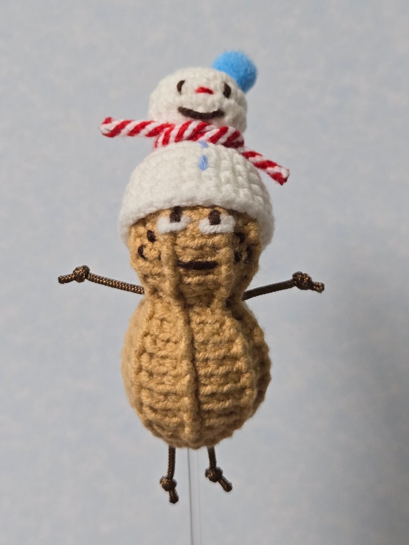 Woolen Doll/Pendant/Keychain Peanut Friend~Snowman - พวงกุญแจ - วัสดุอื่นๆ สีกากี