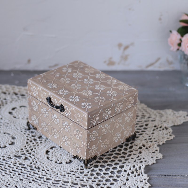 French romantic nostalgic solid oil wooden box dip pen ink box jewelry jewelry box - น้ำหอม - ไม้ 