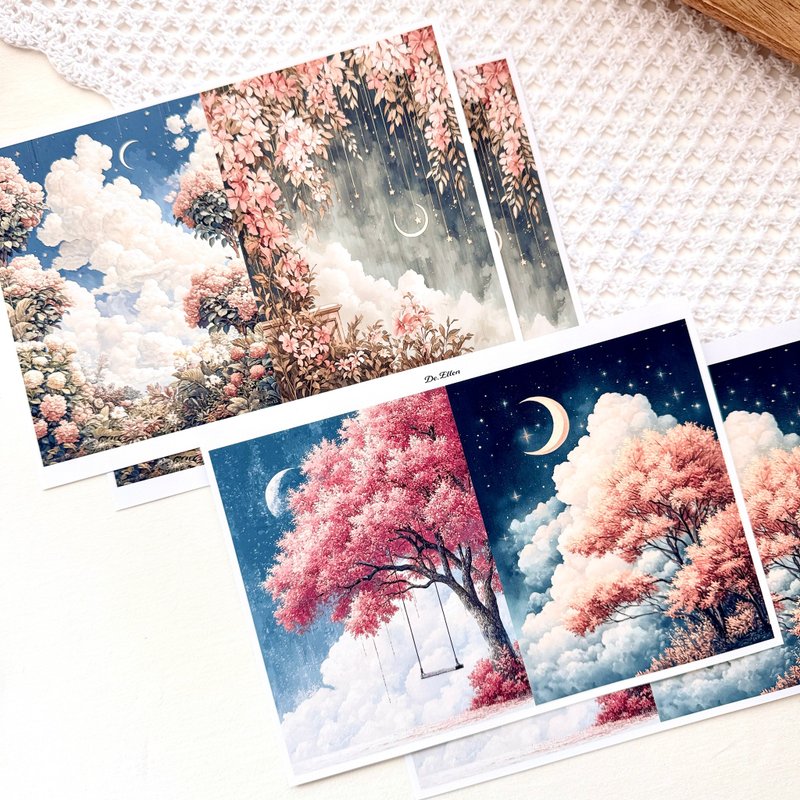 Z369 - Unique Painting background - 貼紙 - 紙 