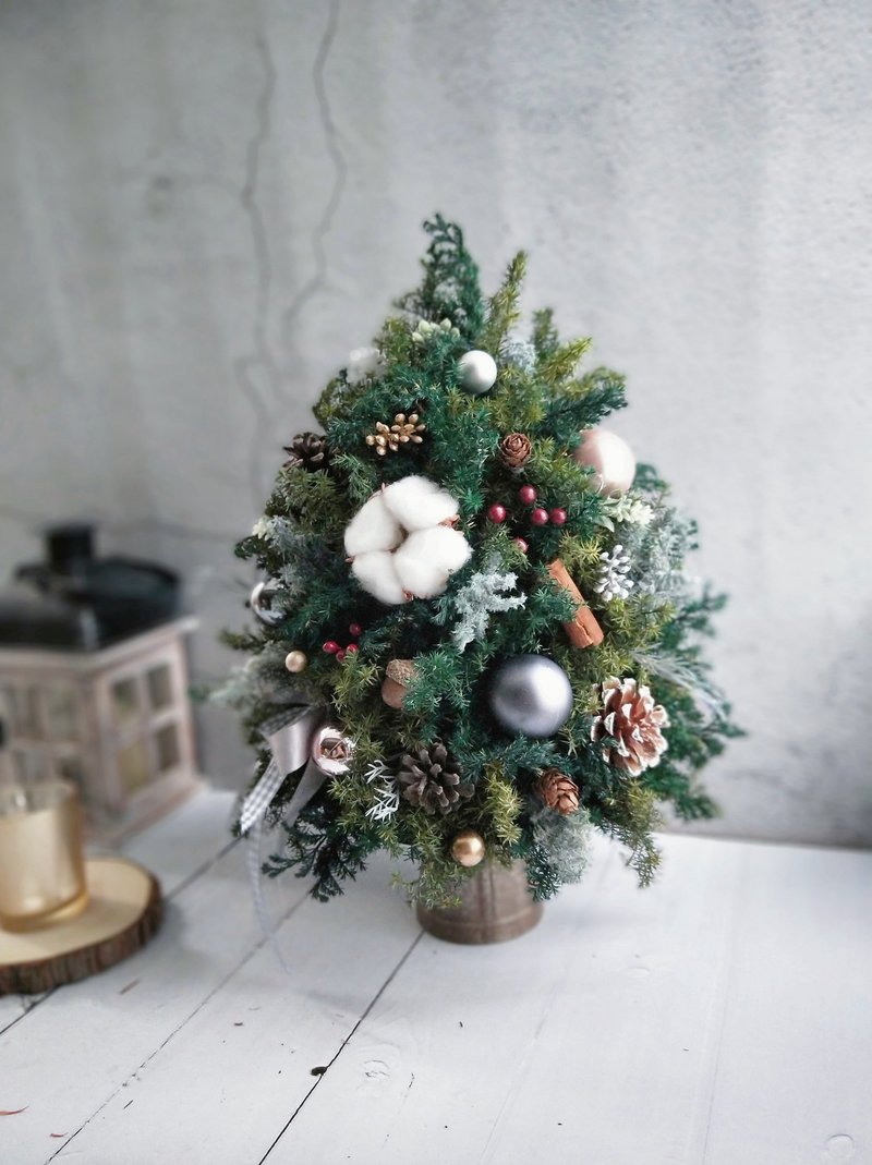 不凋蓬鬆雪松 永生聖誕樹  聖誕禮物 佈置 - 乾燥花/永生花 - 植物．花 綠色