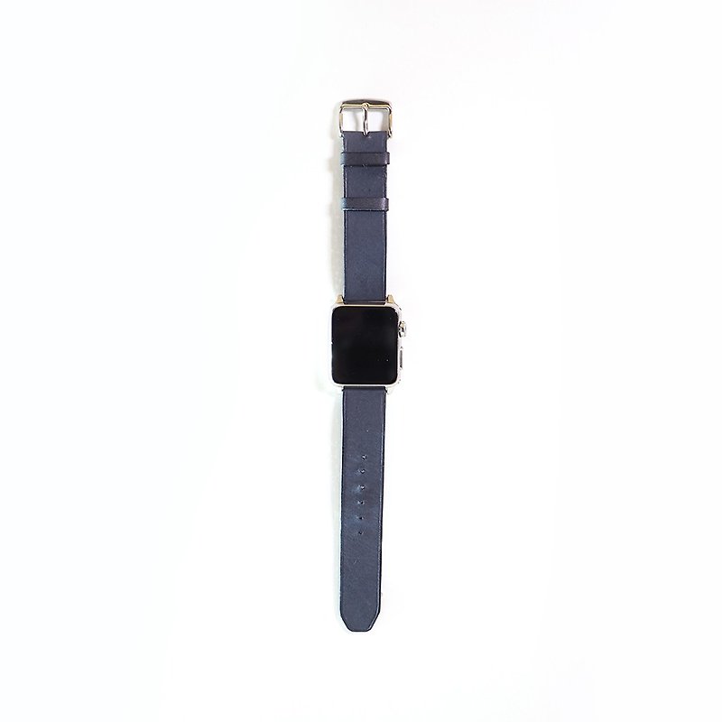 アップルウォッチストラップ38mm  - グレーブルー - 腕時計ベルト - 革 ブルー
