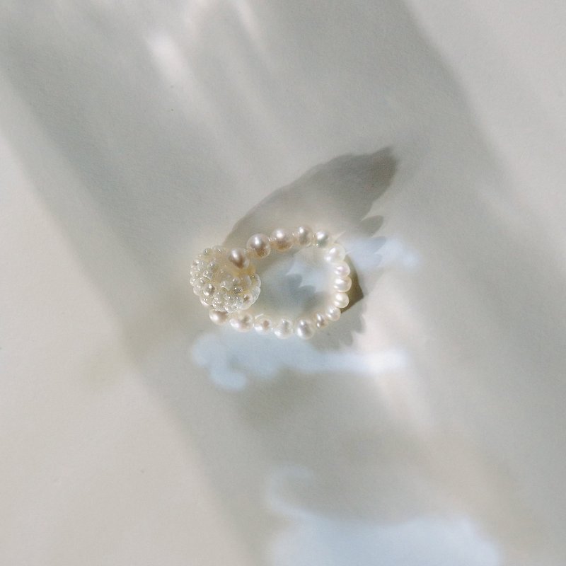 Papanași Ring donut pearl ring - General Rings - Pearl White