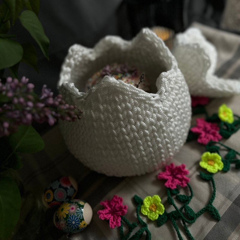 Crochet pattern Easter Egg basket PDF Digital and video tutorial - 手工藝教學/工具書 - 其他材質 