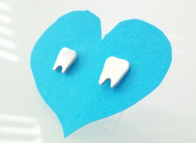 The teeth of Silver earrings / Have a good teeth! - ต่างหู - โลหะ 