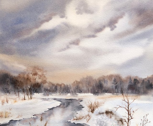 水彩画 風景画 オリジナル - ショップ ArtLolitaRos ポスター・絵 - Pinkoi