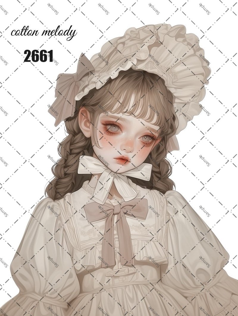 original sticker no.2661 人物ステッカー オリジナルステッカー オリジナル人物ステッカー 装飾ステッカー cotton melody - 貼紙 - 紙 