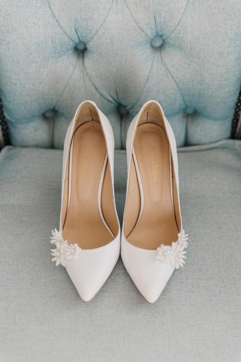 白色婚鞋 白色婚鞋 新娘白鞋 - 高跟鞋/跟鞋 - 其他材質 白色