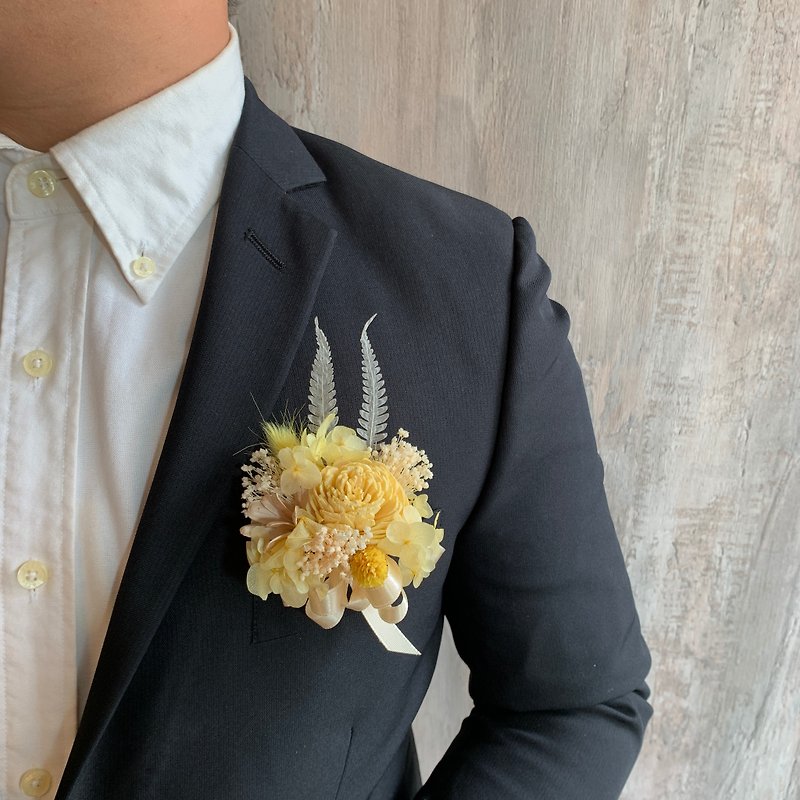 MAHU Dry Flower Corsage-Yellow Fairy Fluttering Style - Corsages - Plants & Flowers Yellow