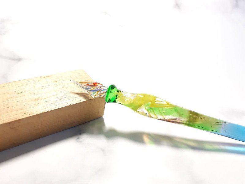 柚子林琉璃 - 迷幻森林系列 - 炎澈 - 琉璃筆 - 沾水筆 - 沾水筆 - 玻璃 多色
