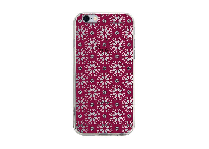 Christmas Kaleidoscope Red Transparent TPU Phone Case for Apple iPhone Samsung - Phone Cases - Plastic Red