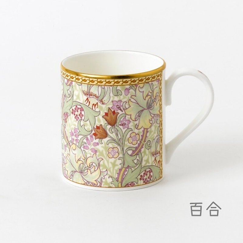 British RK | Classic Collection 280ml gold rim bone china cup lily - แก้ว - เครื่องลายคราม หลากหลายสี