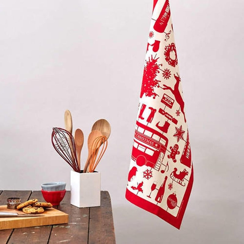 英國蛋 純棉碗盤擦布 模型耶誕節 - 餐桌布/餐墊 - 棉．麻 紅色