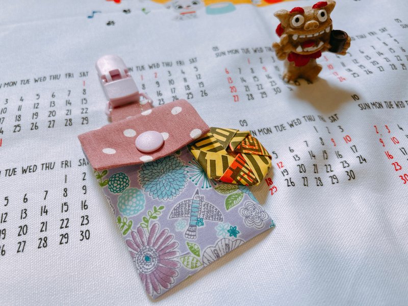 平安符袋/香火袋-紫花鳥兒 - 平安符袋 - 棉．麻 紫色