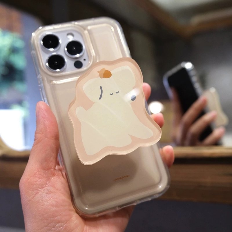 携帯電話グリップーヘーゼルナッツと犬 - スマホアクセサリー - アクリル 