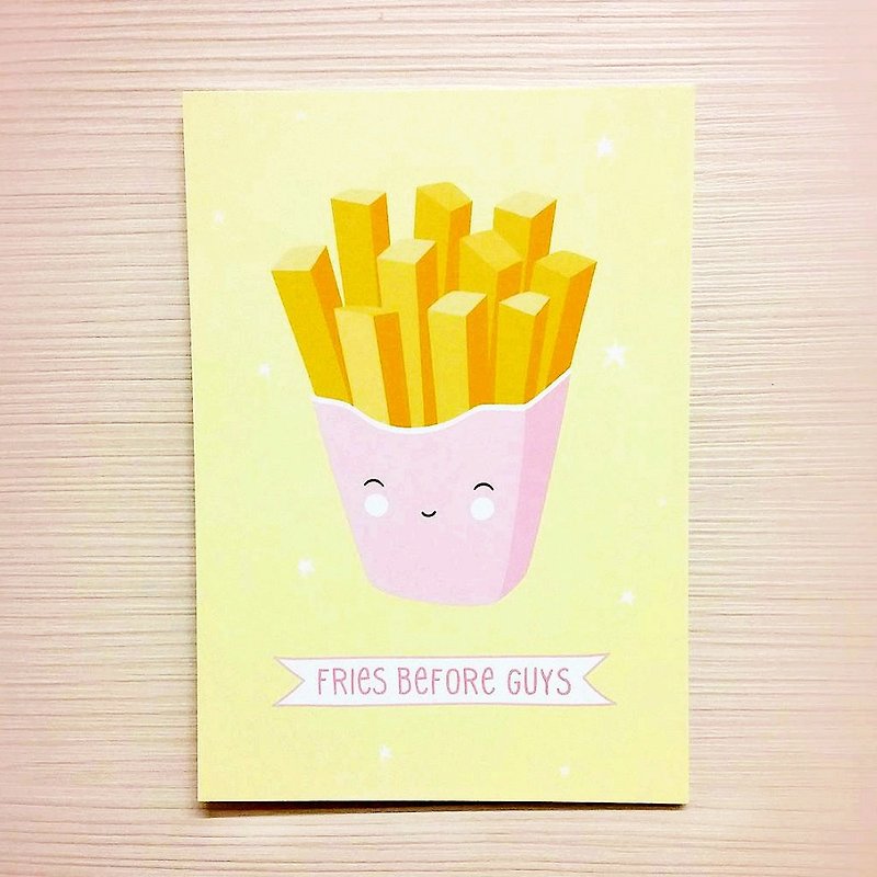 A Little Lovely Company in the Netherlands-Healing cute postcard-smiling fries - การ์ด/โปสการ์ด - กระดาษ หลากหลายสี