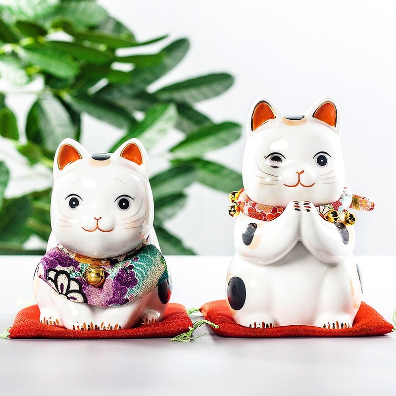 日本の薬剤師窯が招き猫の大きな飾りを開く誕生日の結婚式の贈り物デスクデスクの飾りを祈る - 置物 - 陶器 