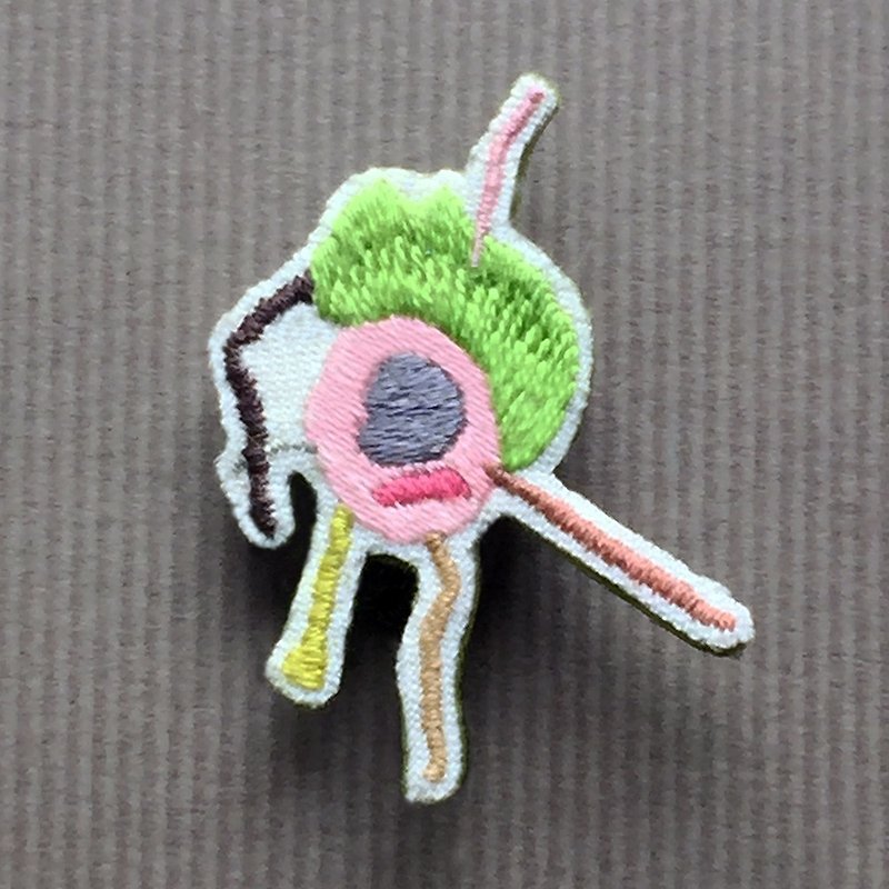 งานปัก เข็มกลัด หลากหลายสี - Hand-embroidered brooch/pin small monster collection No. 2