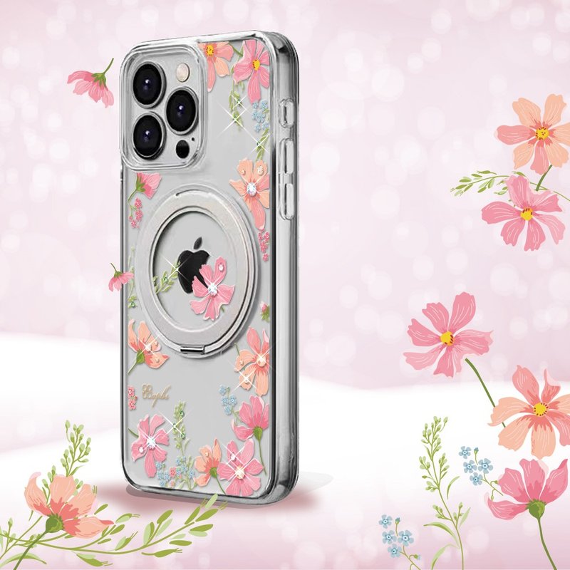 apbs iPhone 16 Series Military Standard 360 Rotating Magnetic Stand Diamond Case-Four Seasons-Spring - เคส/ซองมือถือ - วัสดุอื่นๆ หลากหลายสี