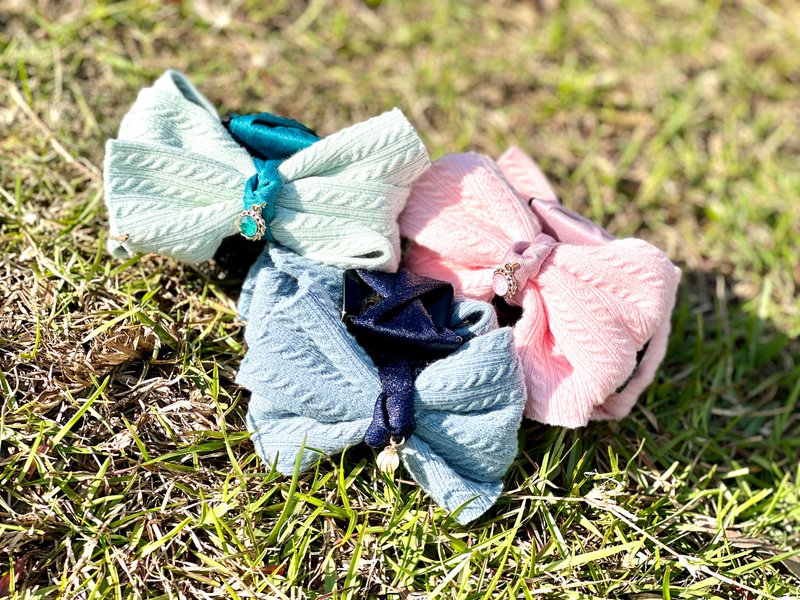 【兔貝兒】韓式蝴蝶結大抓夾 粉/藍/綠 - 髮夾/髮圈 - 其他材質 白色