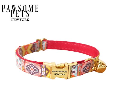 Pawsome Pets New York HANDMADE DOG AND CAT COLLAR - CLASSIC RED