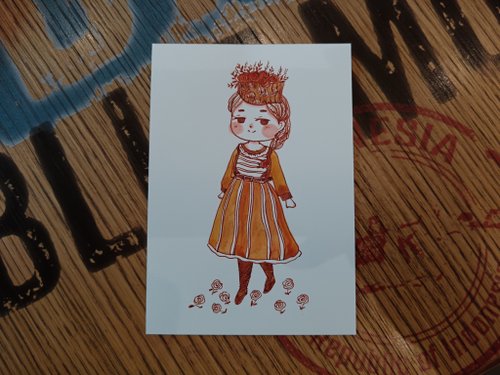 琪琪心靈插畫工作室 花語微笑鋼筆淡彩原畫