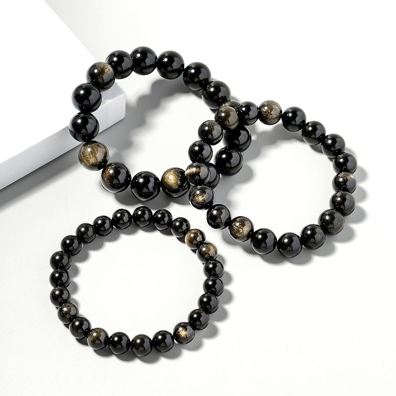 3-day delivery of Tai Sui Golden Sands Obsidian Bracelet | Ward off evil spirits and eliminate negative energy - Bracelets - Crystal Black