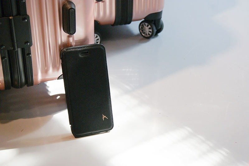 Optima iPhone 8/7 Plus 側掀站立型保護殼 真皮黑 - 手機殼/手機套 - 真皮 黑色