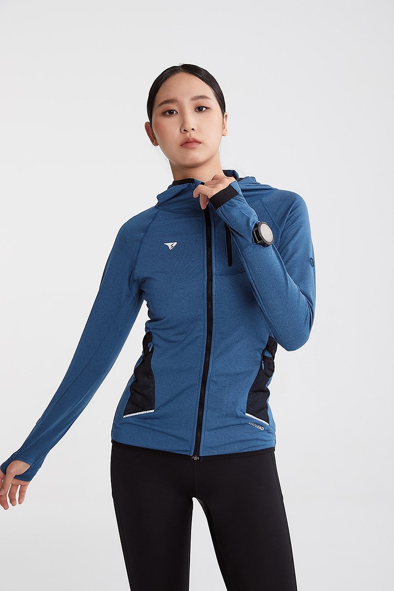 【SUPERACE】內刷毛保暖層跑步外套2.0版 / 女 / 藍 - 女大衣/外套 - 聚酯纖維 藍色