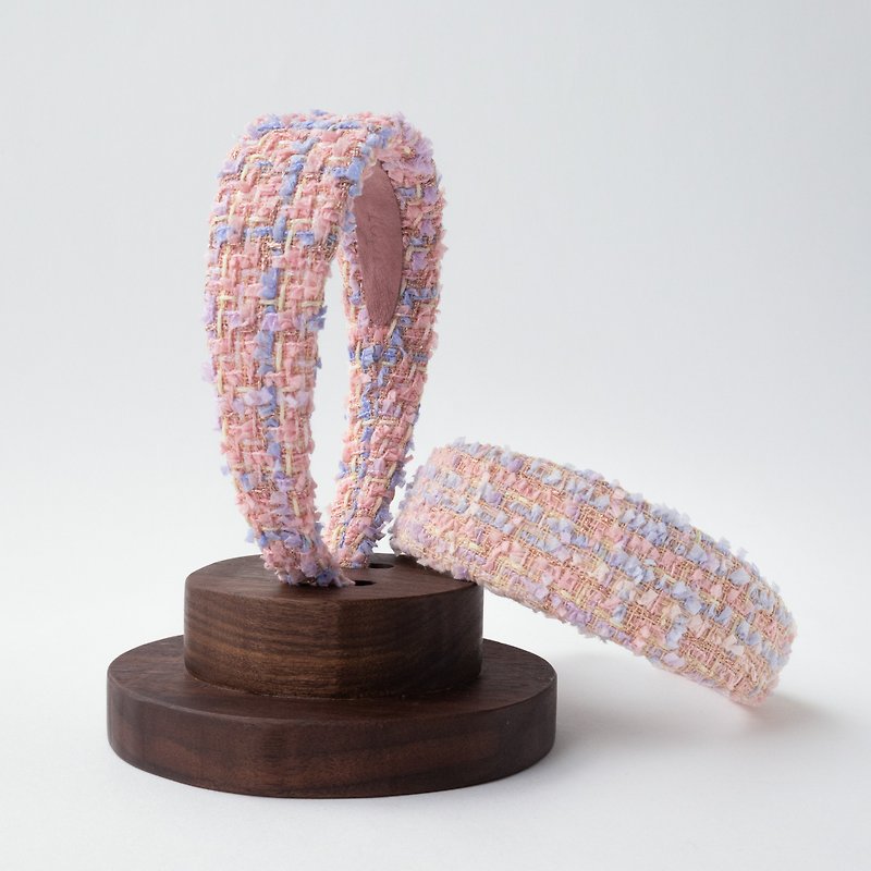 Cherry Blossom Tweed Handmade Headband - Headbands - Other Materials Pink