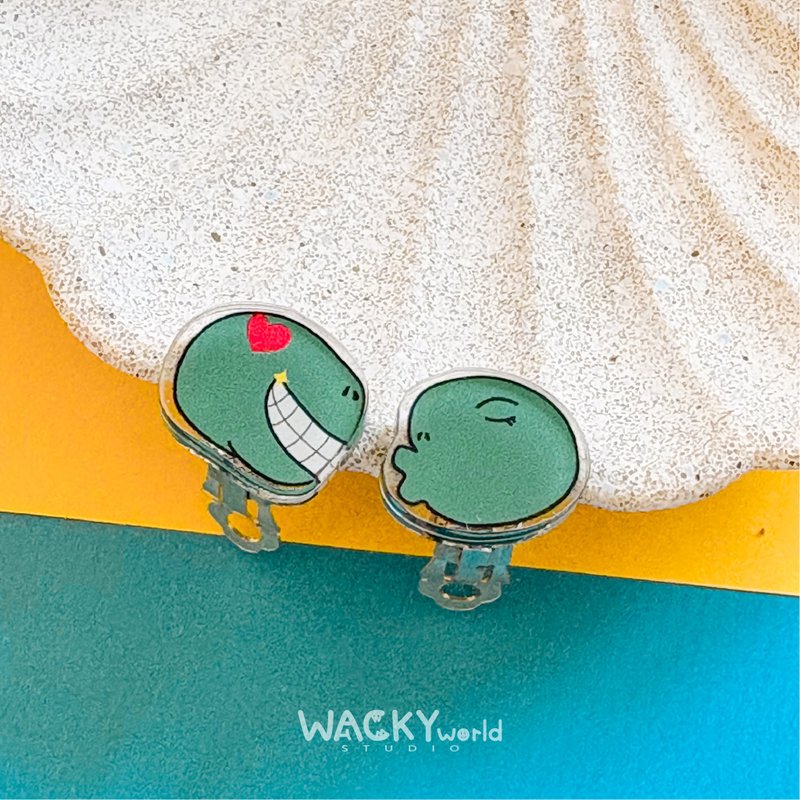 Earrings Dinosaur Couple - ต่างหู - อะคริลิค 