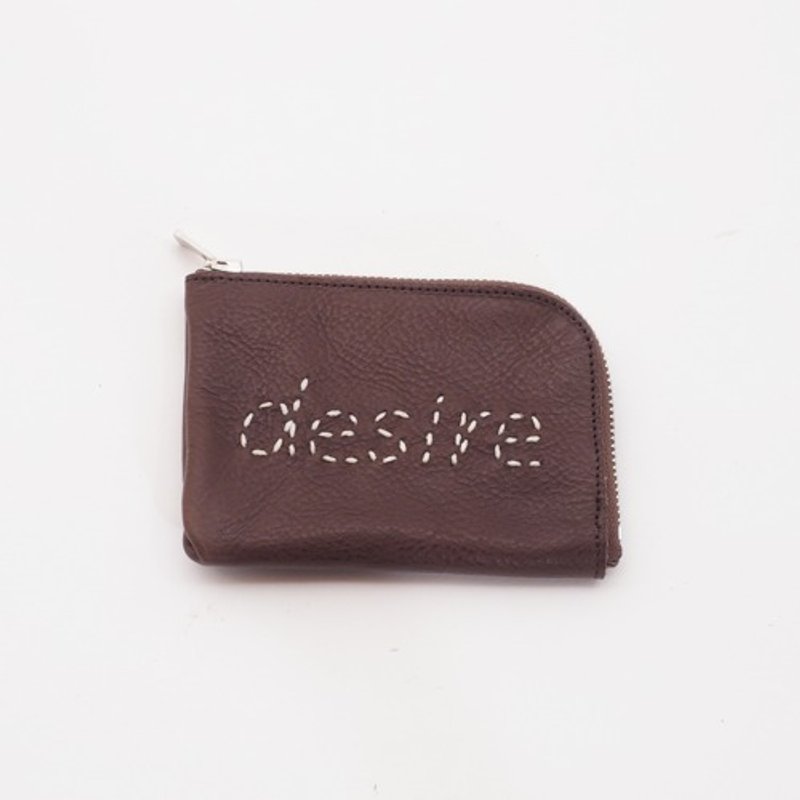 cow leather wallet2 [desire]（濃茶）11×8/小銭入れ/カード入れ/sw001d - 錢包/皮夾/長短夾 - 真皮 