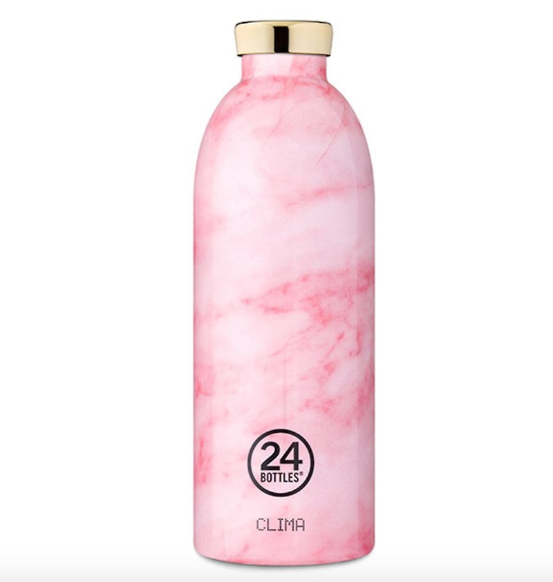 Italy 24Bottles [CLIMA hot and cold insulation series] cherry blossom marble - 850ml stainless steel bottle - Pitchers - Other Metals Pink