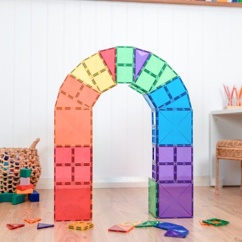 Australian Connetix Rainbow Magnetic Building Blocks-Basic Basic Set (60pc) - Kids' Toys - Plastic 