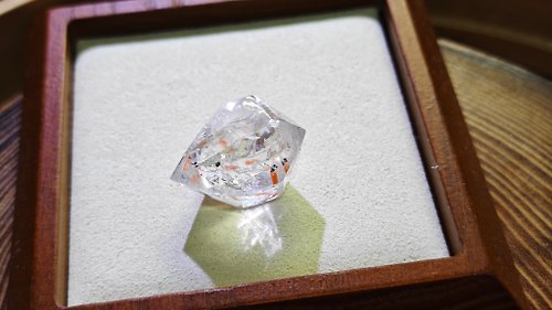zen crystal jewelry 礦石飾物設計 天然閃靈鑽|雙尖彩虹流動水膽|最佳治療水晶|Herkimer Diamond
