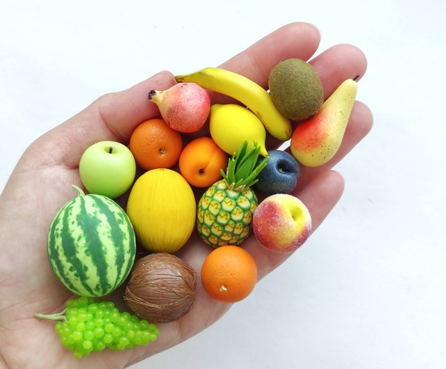 20 Miniature Dollhouse Gara Apples Fruit Clay Polymer Fruits Supplies Cute  Little Small Tiny Apple Red Yellow Hand Made Food Jewelry 1/12