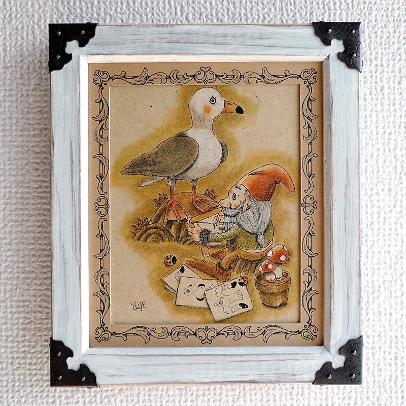 【Framed】 Sketch of gulls of Gnome - Posters - Paper White