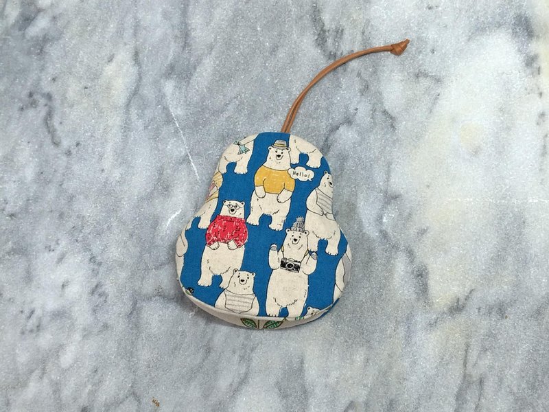 Bear Holiday (Blue) Pear Shape Key Case【K190701】 - Keychains - Cotton & Hemp Multicolor