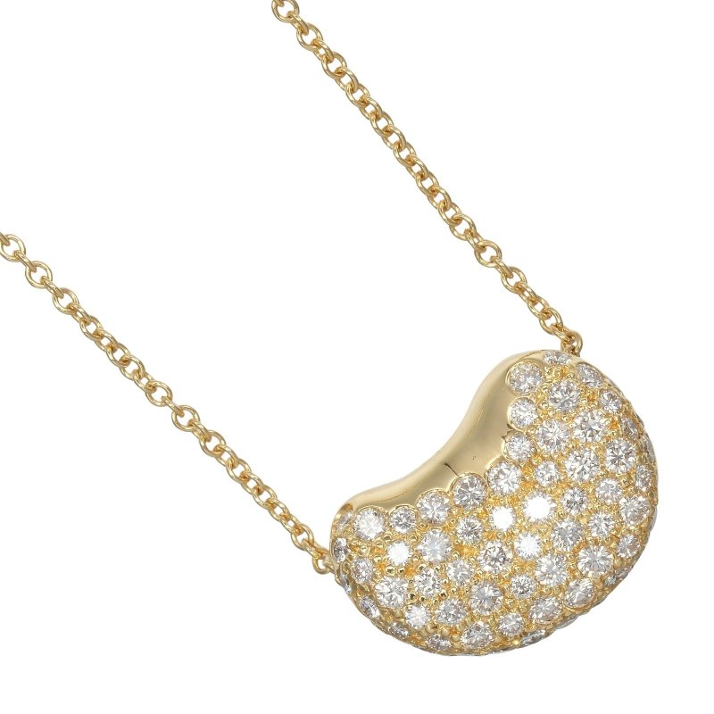 ティファニー TIFFANY&Co. ビーンズ ネックレス K18イエローゴールド×ダイヤモンド アメリカ製 約5.25g レディース - 項鍊 - 貴金屬 金色