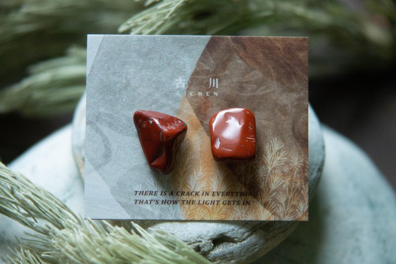 CRACK | 礦物系耳環 |  EARRINGS - 耳環/耳夾/耳骨夾 - 玉石 紅色