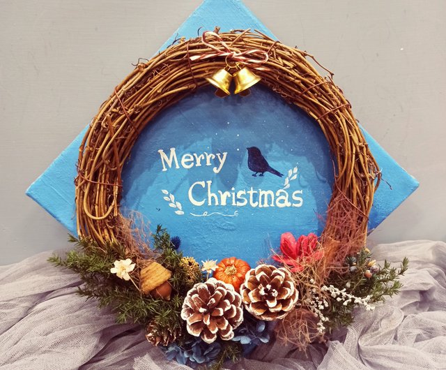 幸せの青い鳥☆クリスマスリース 幸せの青い鳥☆クリスマスリース しあわせの青い鳥のリース | iichi