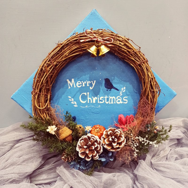 Painting Floral Class Christmas Blue Bird Christmas Winter Graduation Valentine's Day Gift Acrylic - Illustration, Painting & Calligraphy - Cotton & Hemp 