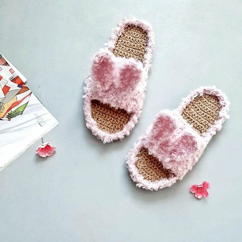 KnittingCity Bunny slippers adult - Straw sandals bunny