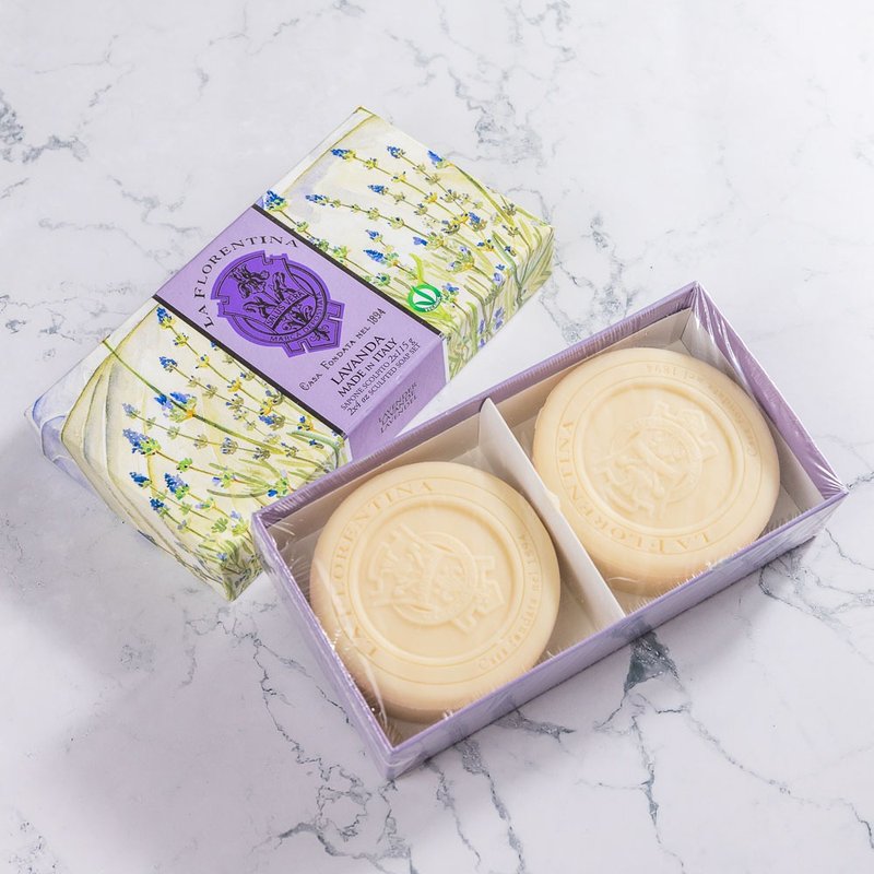 [Fast Shipping] Italian Handmade Fragrance Soap 115g 2-piece Gift Box Set-Lavender - สบู่ - วัสดุอื่นๆ สีม่วง